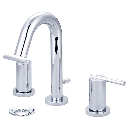 Olympia Faucets Two Handle Widespread Bathroom Faucet, Compression Hose, Chrome, Spout Reach: 4" L-7422